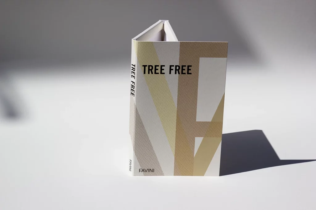 Nuancier de papier de création de la gamme Tree Free de chez Favini, papier à base de bambou et de coton